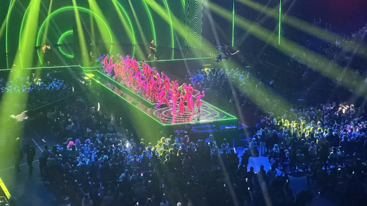 UMK 2023 winner and Eurovision Song Contest 2023 runner-up Käärijä performing the 2023 entry "Cha Cha Cha" as an interval act at the Uuden Musiikin Kilpailu 2024 dress rehersal at Nokia Arena, Tampere, Finland on 10 February 2024.