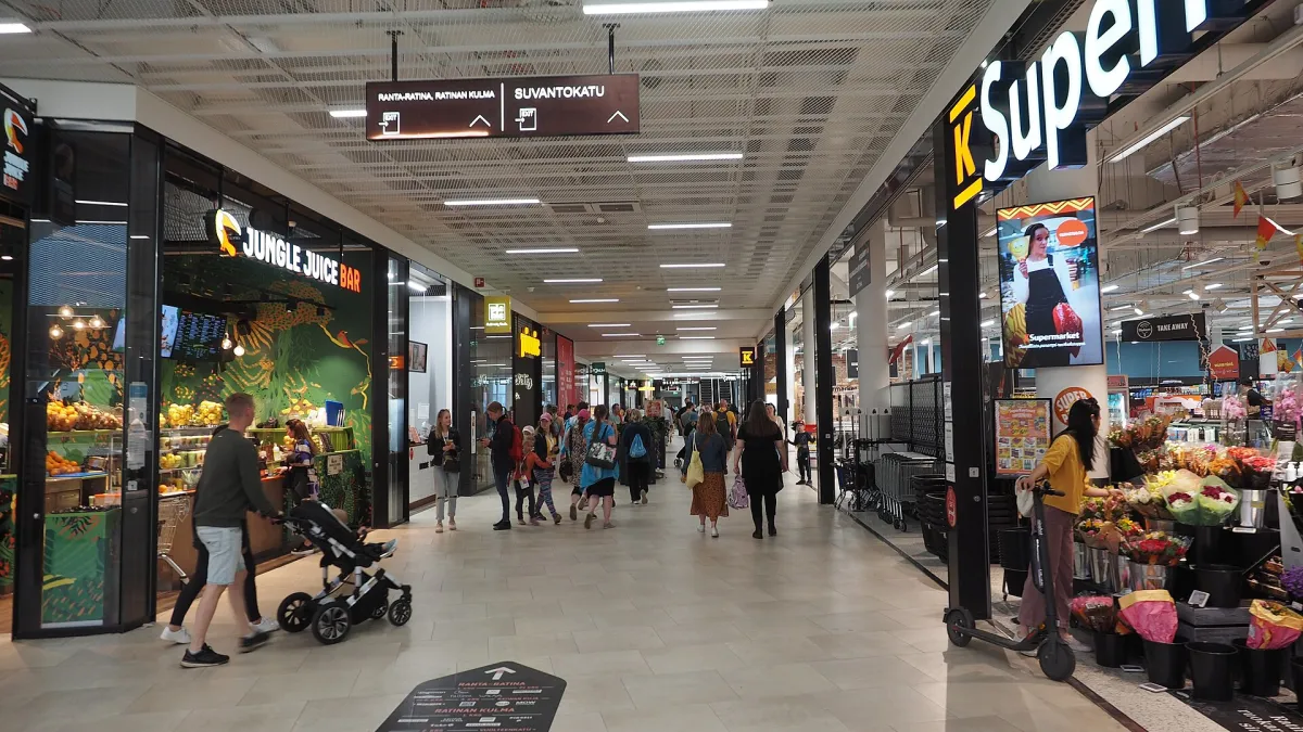 Interior of the Ratina shopping centre in Tampere, Finland.