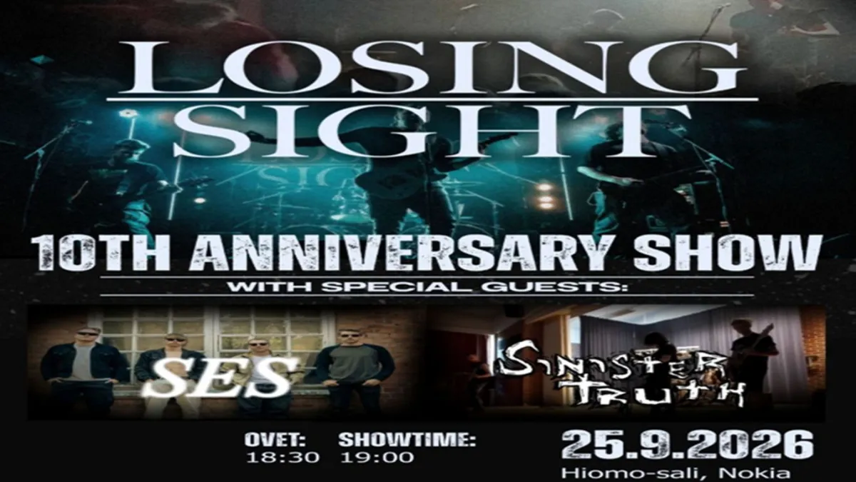Losing Sight 10-vuotis keikkamainos 25.9.