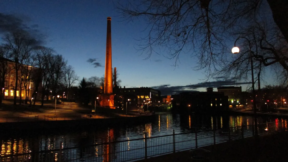 Tammerkoski rapids viewed from Hämeensilta bridge in Tampere