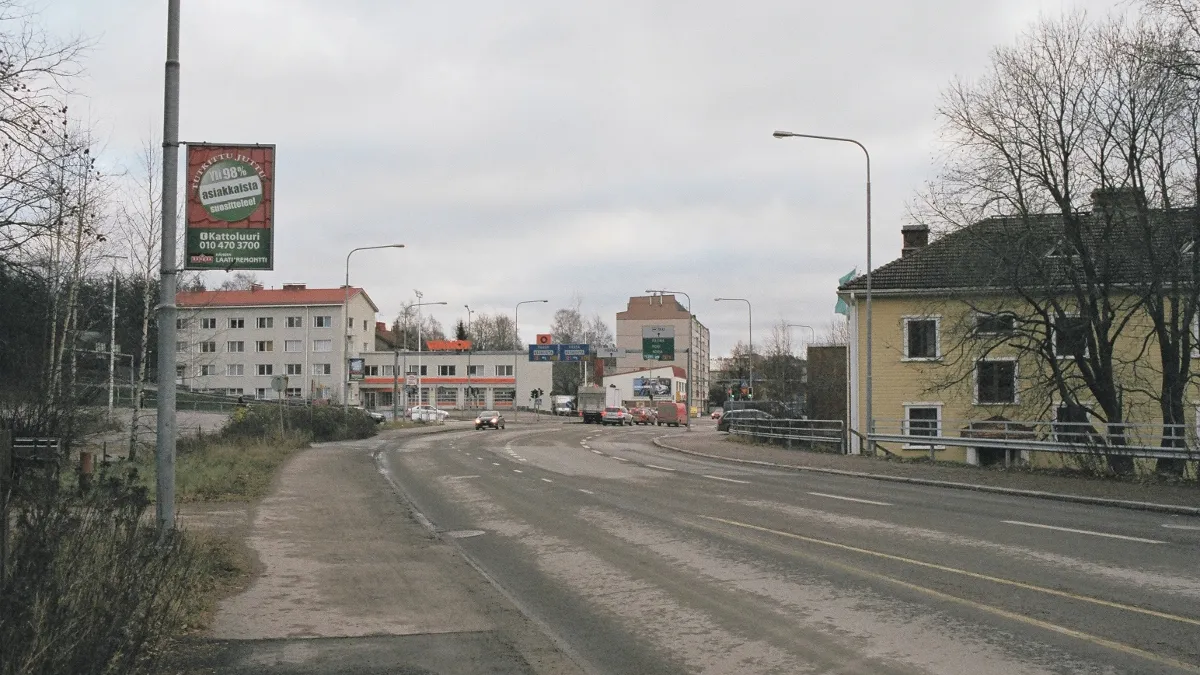 Street Pispalan valtatie in Hyhky, Tampere, Finland.