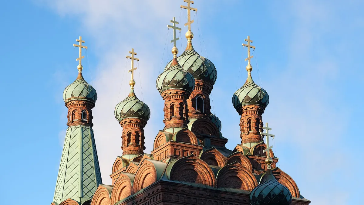 Domes of Tampere Orthodox Church.