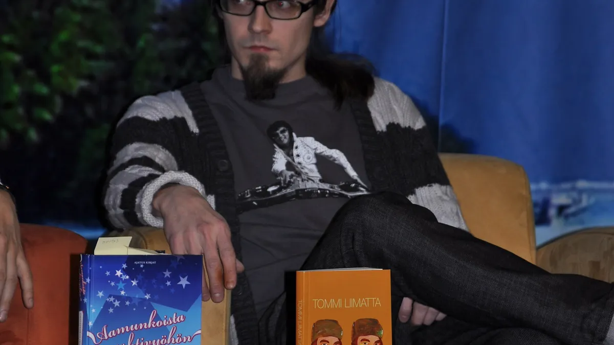 Finnish musician and writer Tommi Liimatta at the Tampere Book Fair 2009.