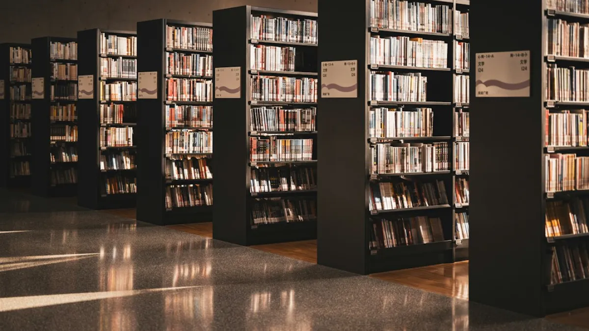 bookshelf in library