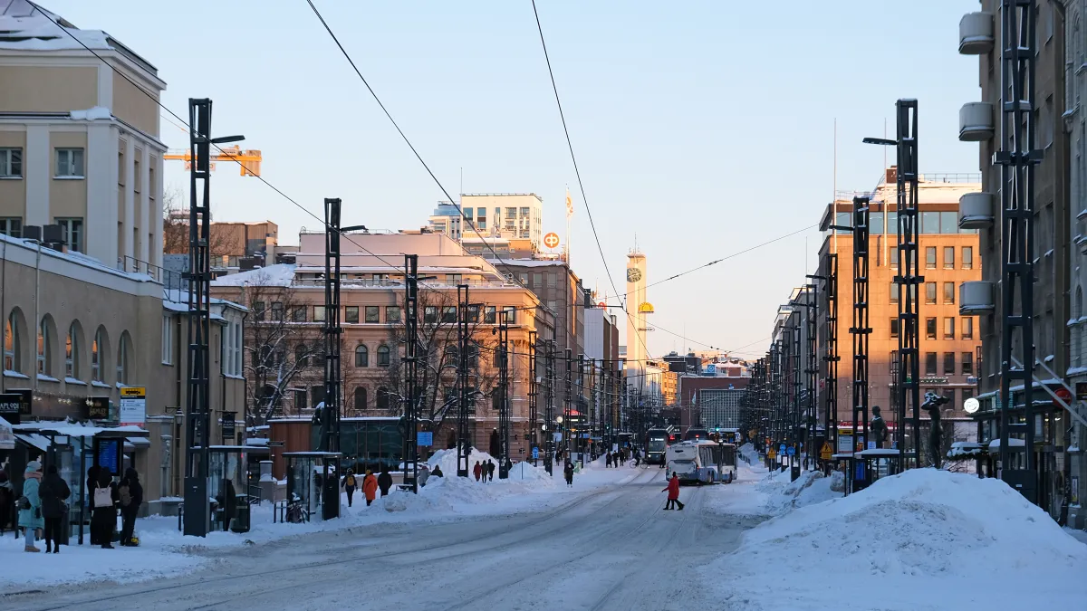 Hämeenkatu main street in Tampere