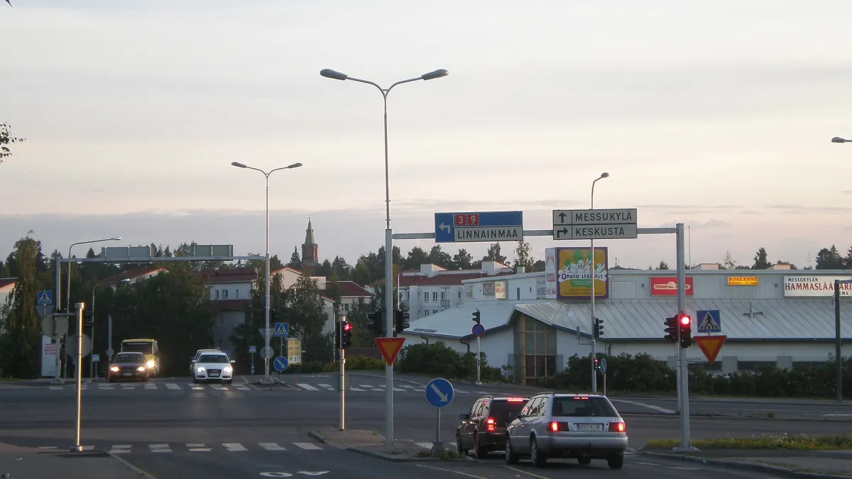 View from Pappila to the Ristinarkku district of Tampere. Messukylä church can be seen at the middle of picture.