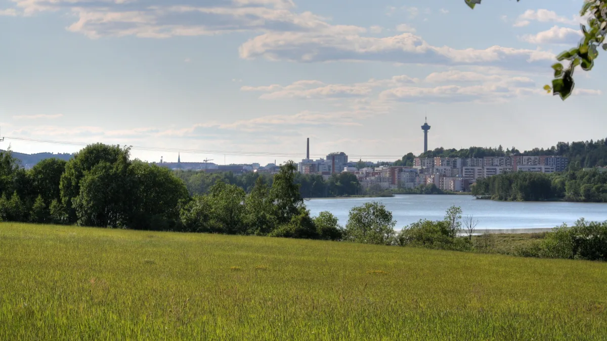 A view towards Lake Iidesjärvi in the city of Tampere, Finland