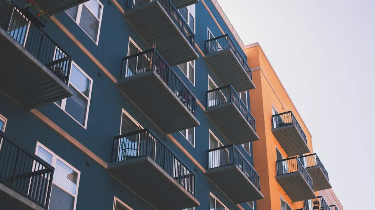 Blue and orange apartment