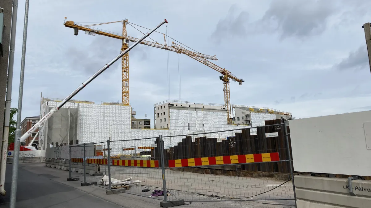 Obras de renovación do estadio de Tammela, Tampere.