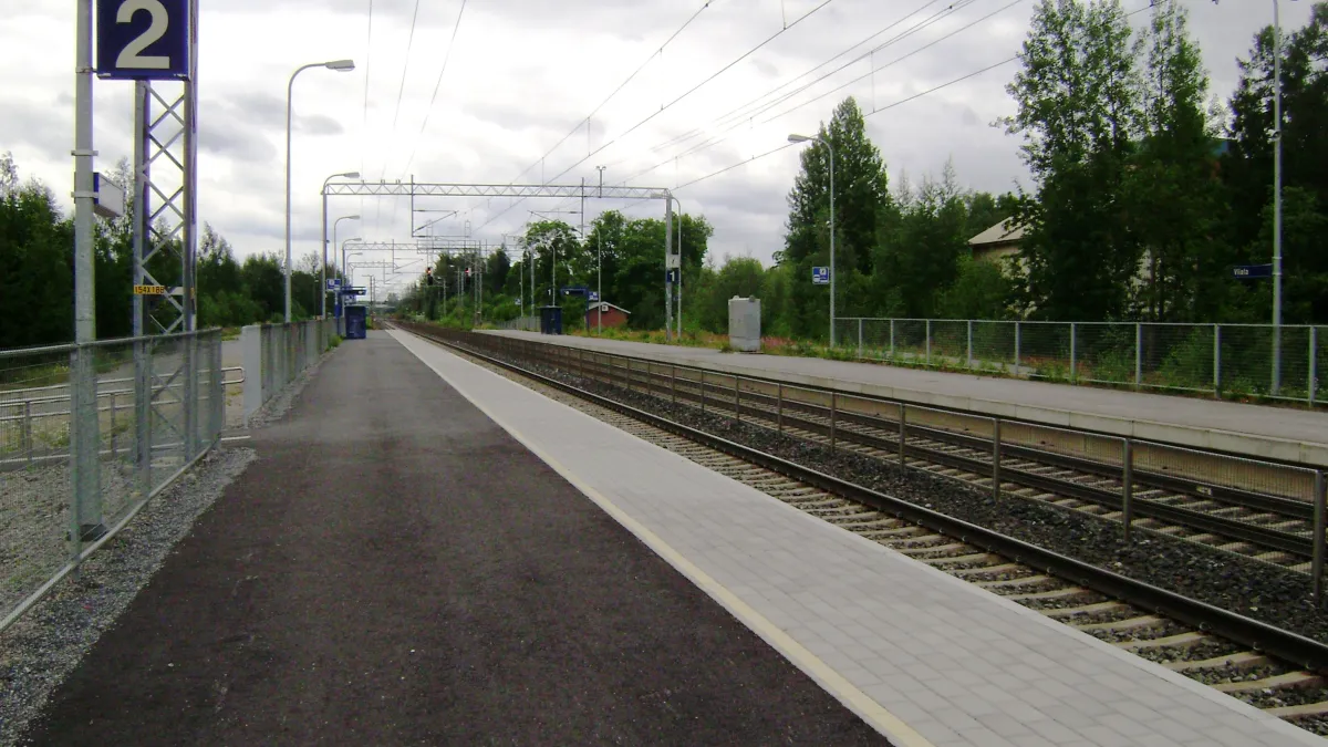 Viiala railway station in Akaa, Finland.