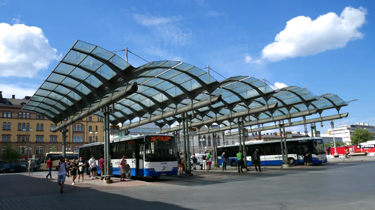 Keskustori bus stop in Tampere, Finland.