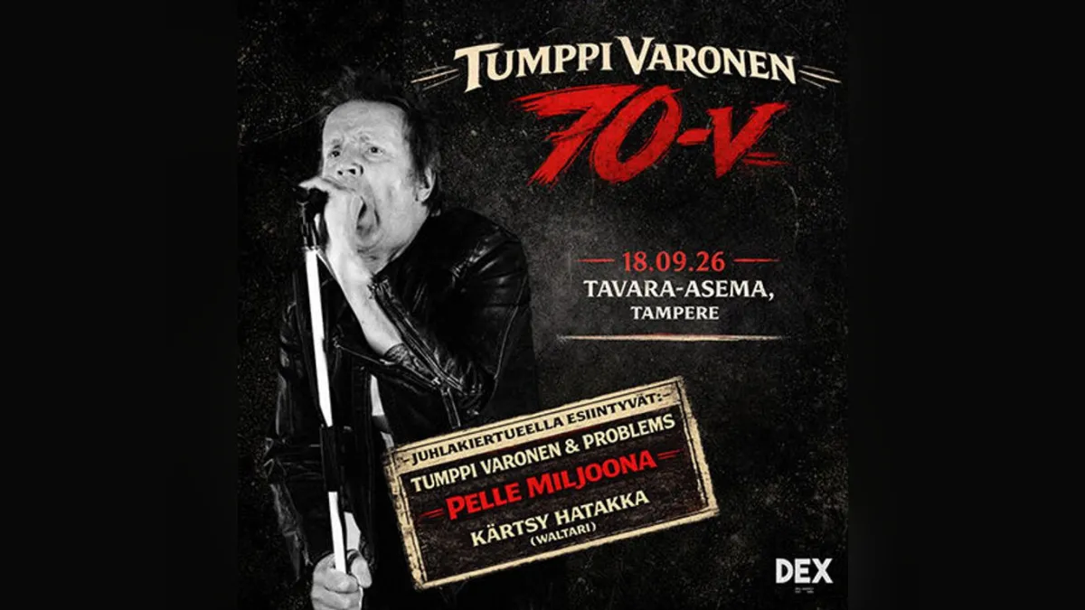 Tumppi Varonen 70-vuotisjuhlakonsertti: Tumppi Varonen & Problems, Pelle Miljoona, Kärtsy Hatakka (Waltari)