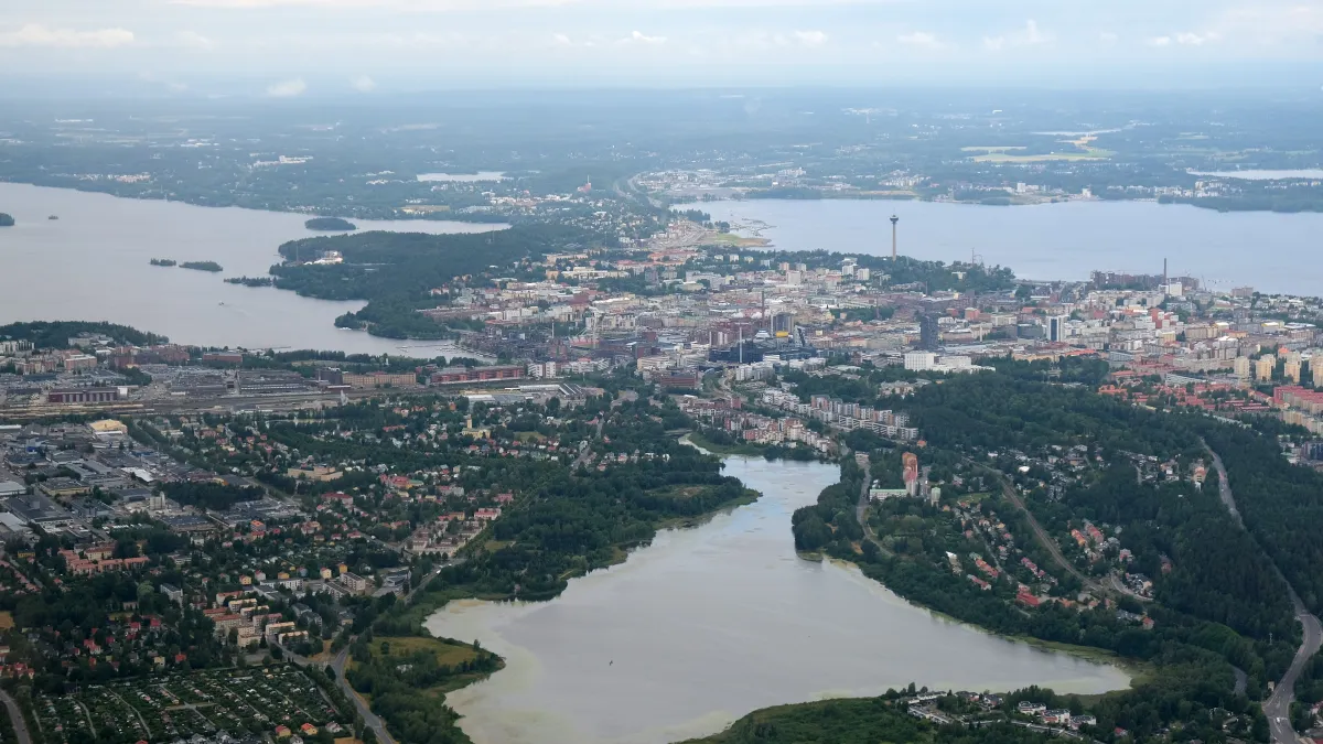 Panoramic view of Iidesjärvi taken from Iidesrannanpuisto in Tampere, Finland.