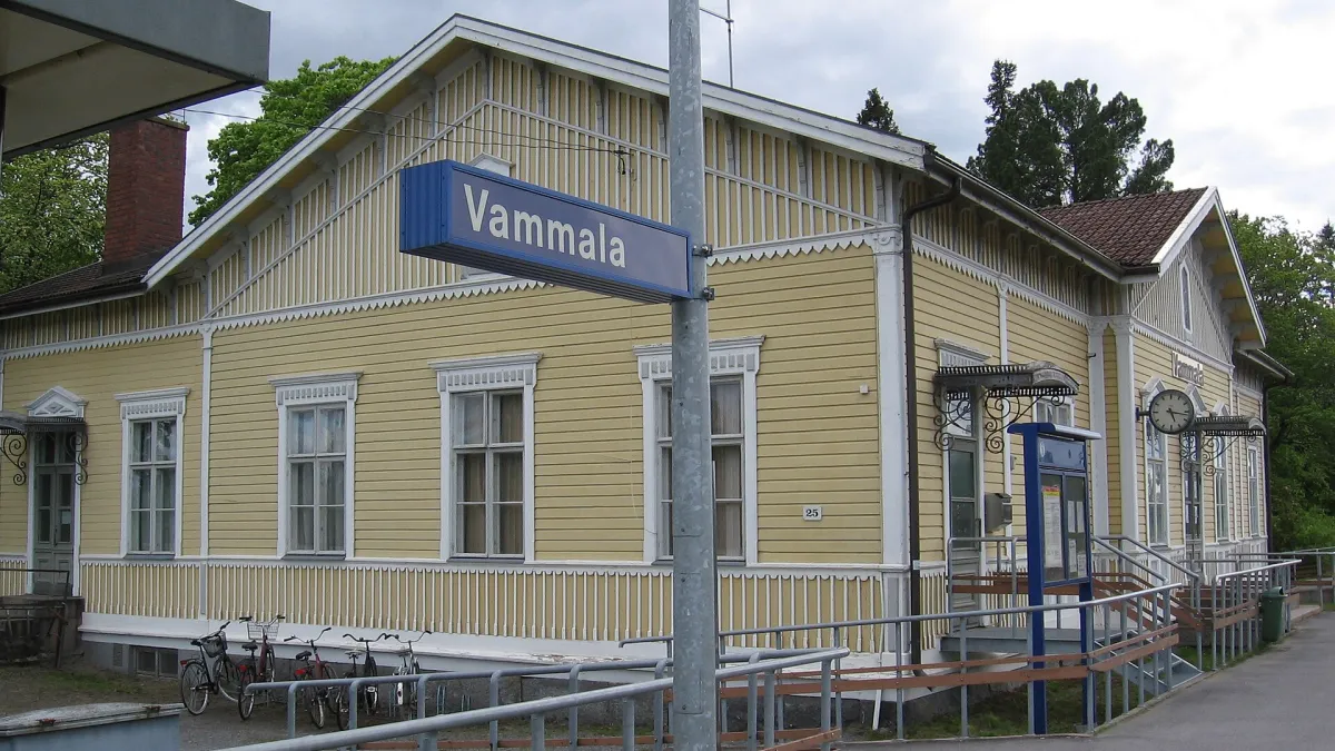 Vammala railway station on Tampere–Pori railway line in Vammala, Sastamala, Finland.