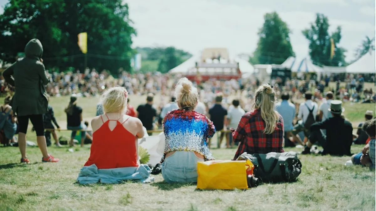 Young women at a music festival